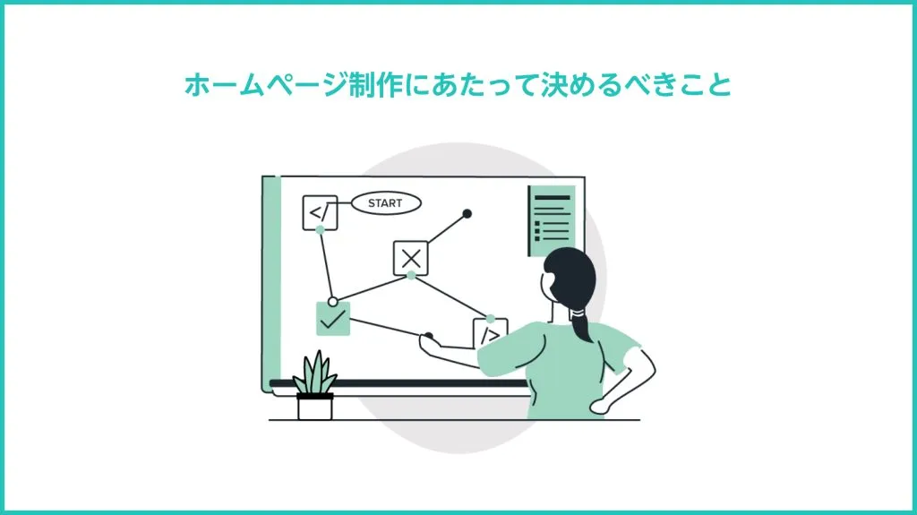 「ホームページ制作にあたって決めるべきこと」の見出し画像