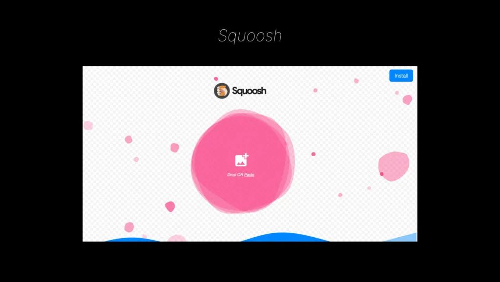 画像圧縮ツール Squoosh の画面