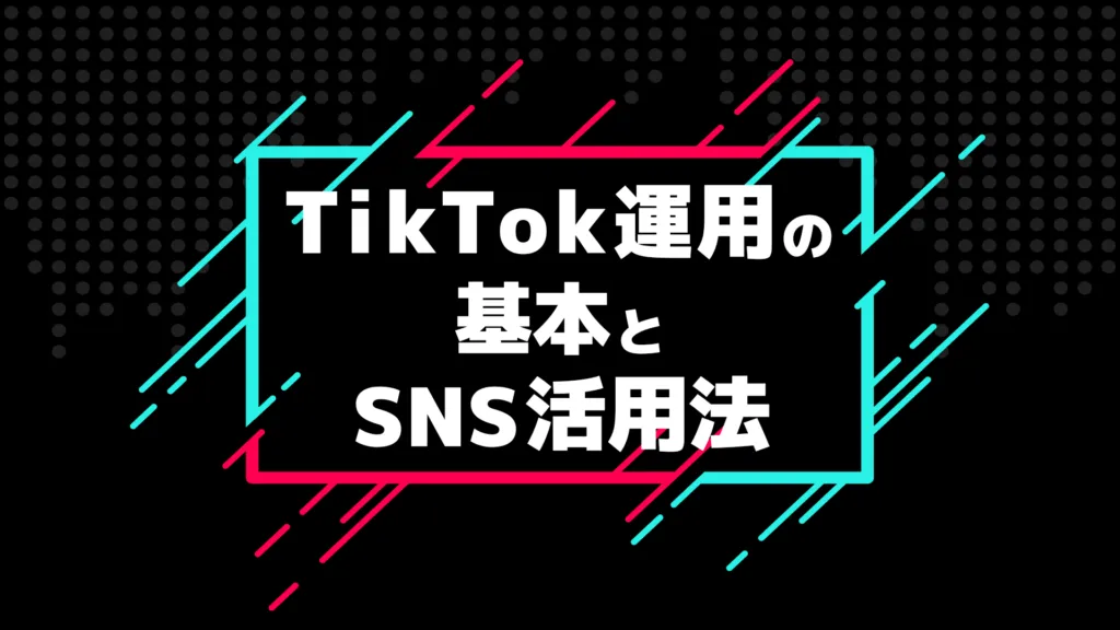 「TikTok運用の基本とSNS活用法」の見出し画像