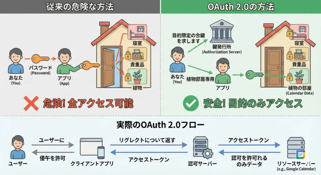 OAuth 2.0とは?パスワードを渡さずに許可を与える仕組み