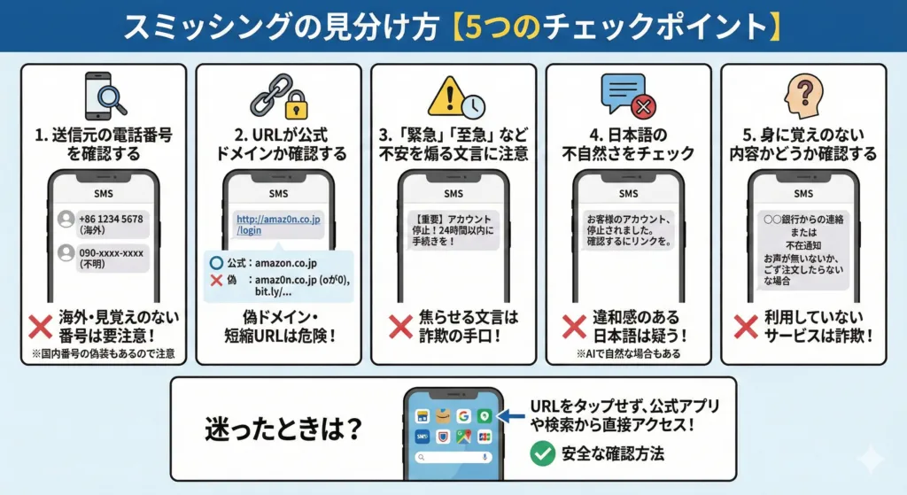 スミッシングの見分け方【5つのチェックポイント】